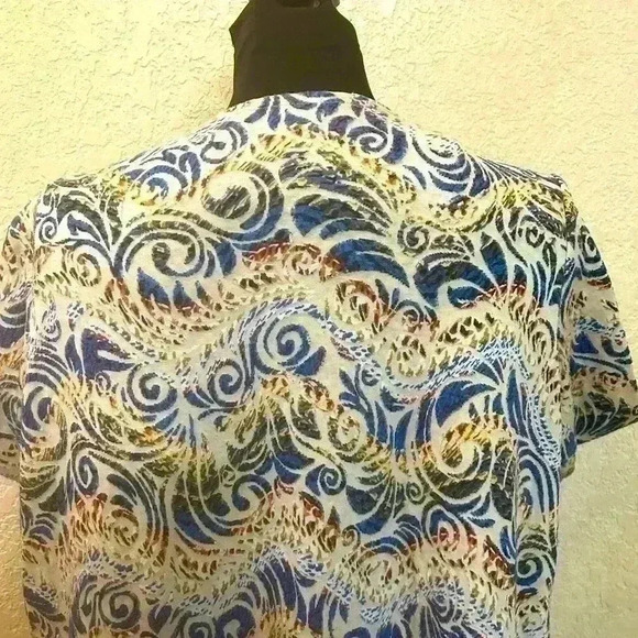 LuLaRoe Sarah Duster Sweater Open Cardigan Multicolor Pockets Medium - Picture 5 of 8